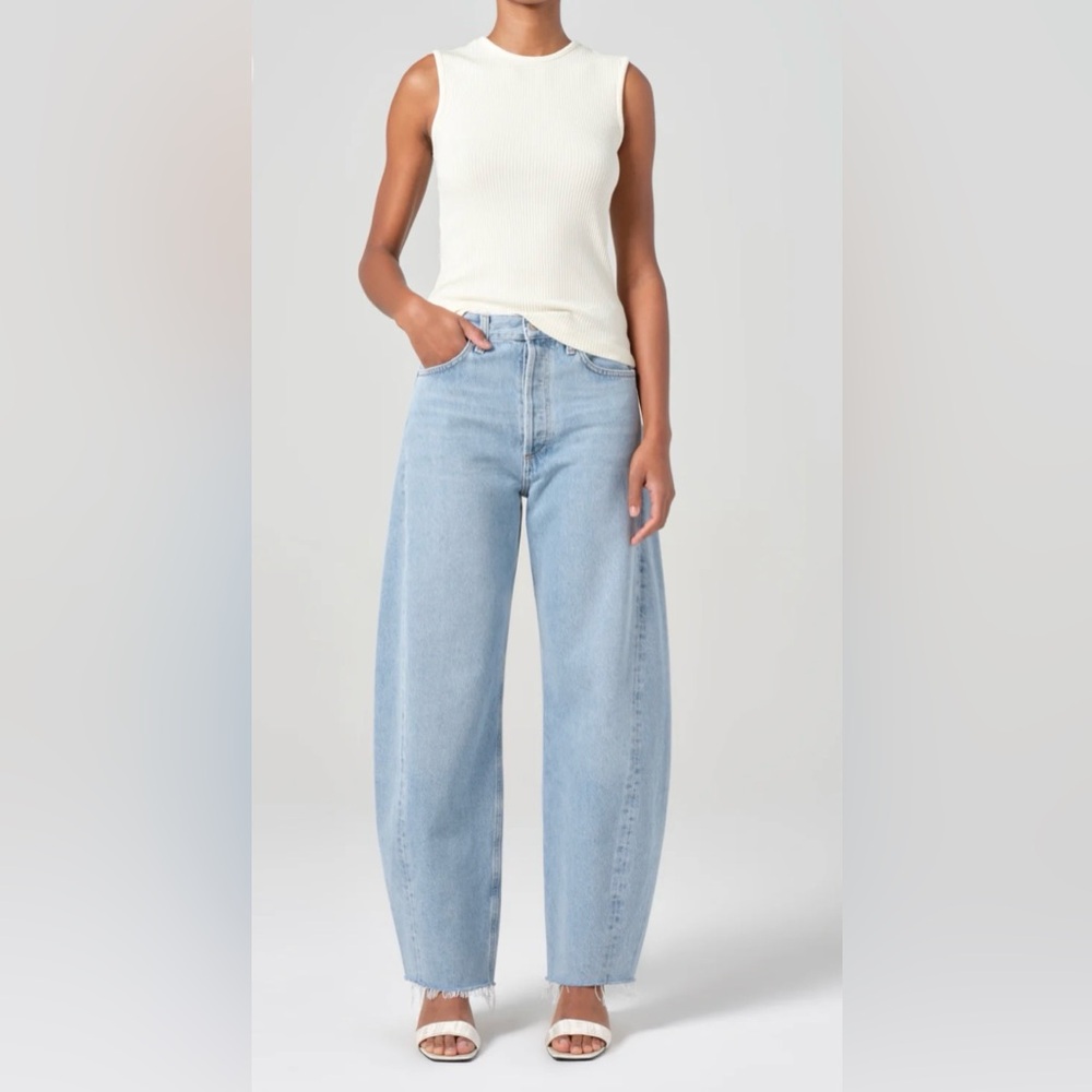 Agolde Luna Pieced High-Rise Jeans in Void